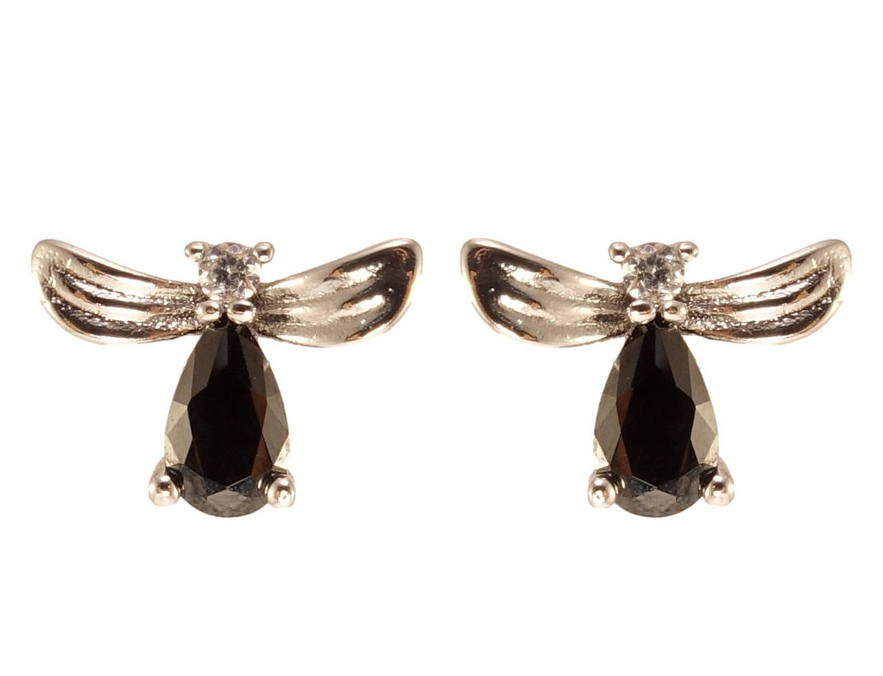 

Серьги Xuping Родий гвоздики (пусеты) "Черные кристальные мушки"