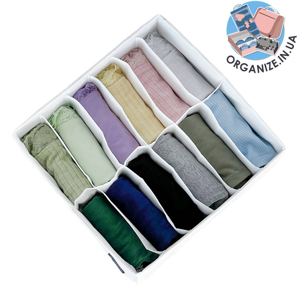 

Двойной органайзер для белья 30*30*10 см ORGANIZE (белый)