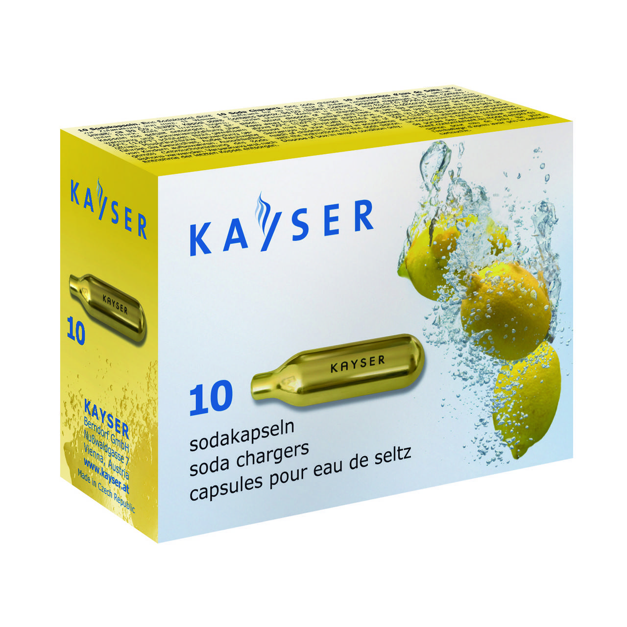 

Баллончики для содовой сифона с углекислым газом 10 шт. СО2 Kayser