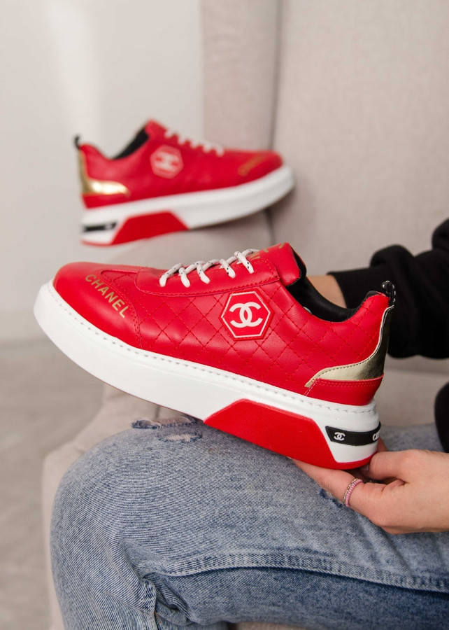 

Кроссовки Chanel Sneakers Leather Red