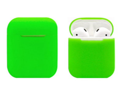 

Защитный силиконовый чехол для Apple AirPods, Ярко-салатный, зеленый, green, Зелёный