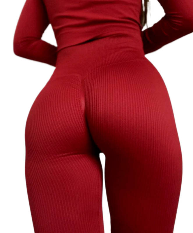 

Леггинсы в рубчик с моделирующим швом сзади Leggings Rib Winery L/XL Винный (Красный)