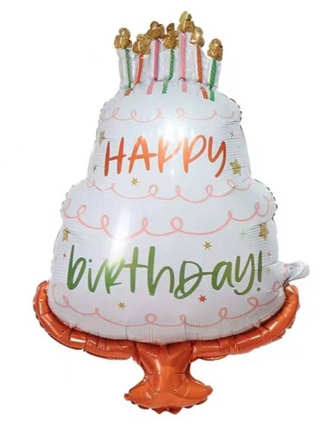 

Фольговані фігурні кулі "Торт Happy Birthday". Размер: 102см*72см.