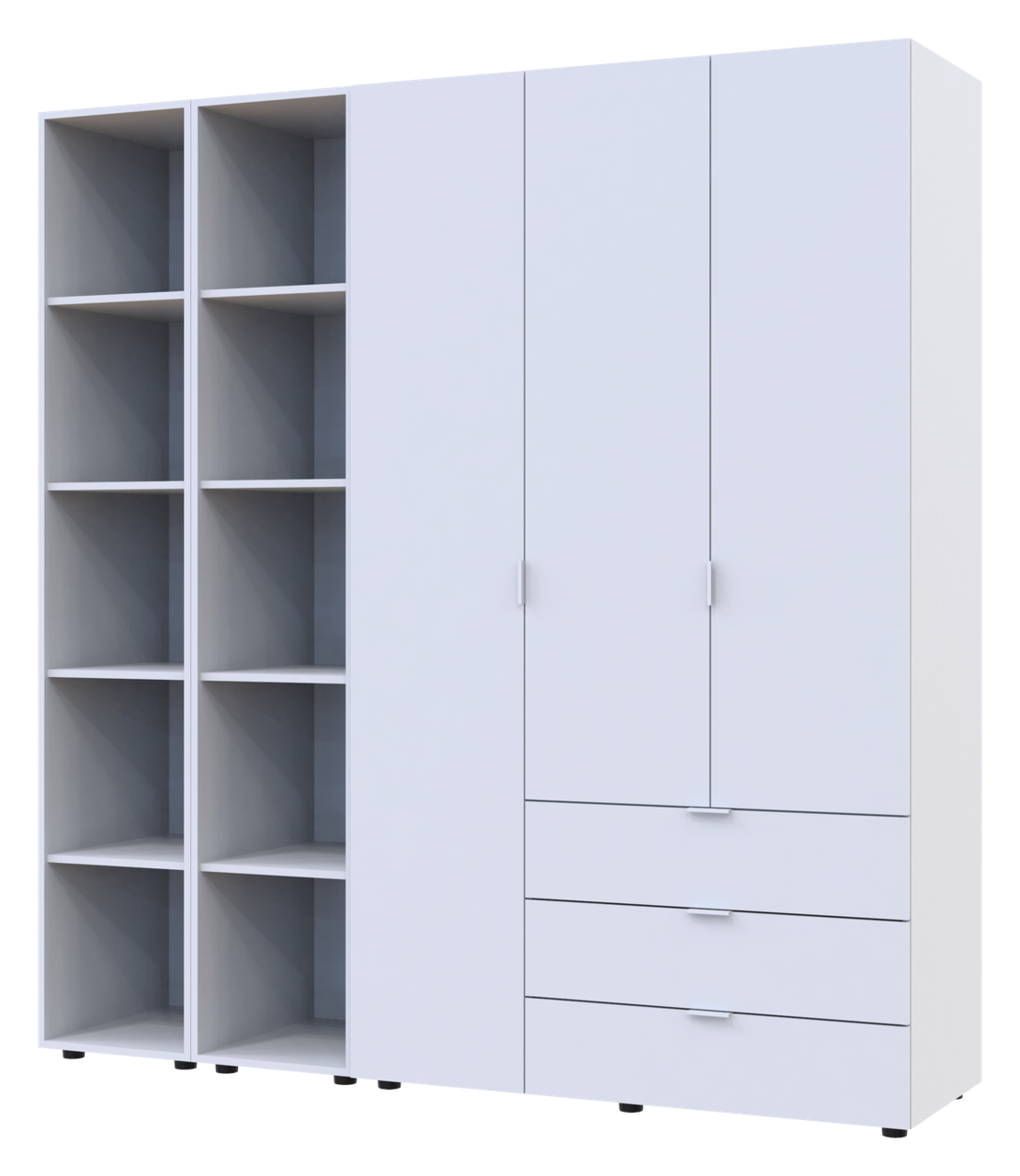 Комплект Doros Гелар з 2 Етажерками Білий 3 ДСП 192.6х49.5х203.4 (42005035) 5