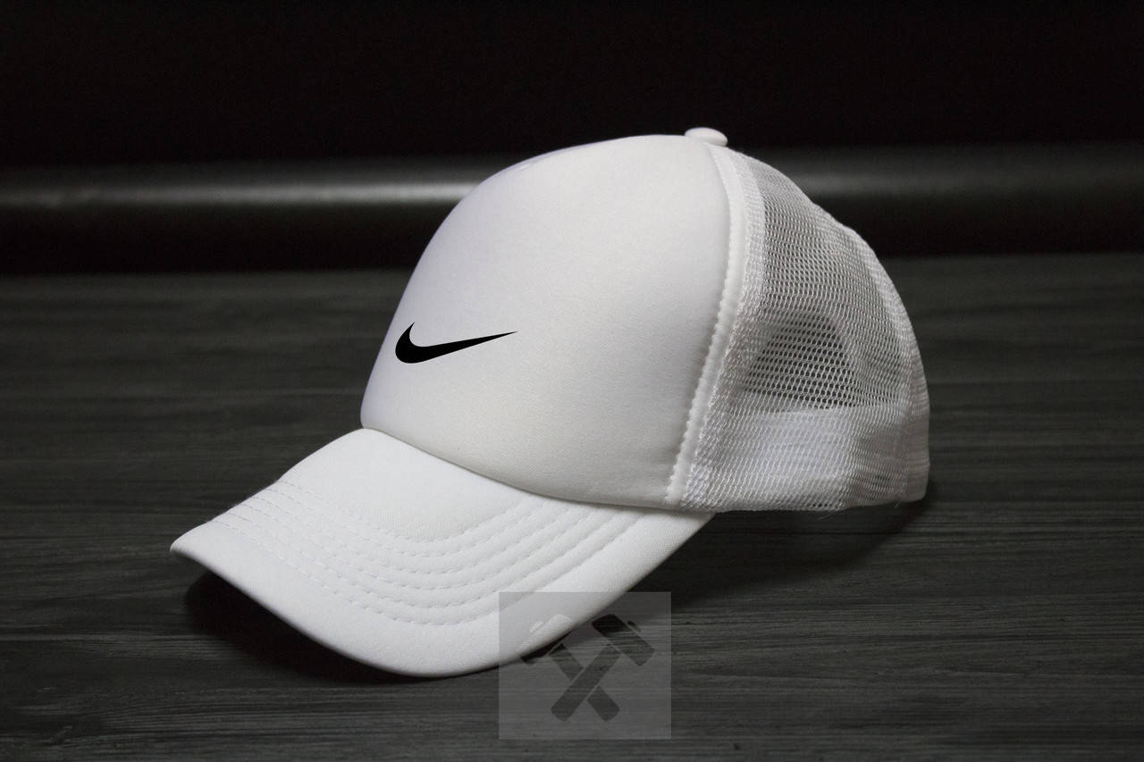 

Кепка тракер Найк (Nike), летняя с сеткой белая, Белый