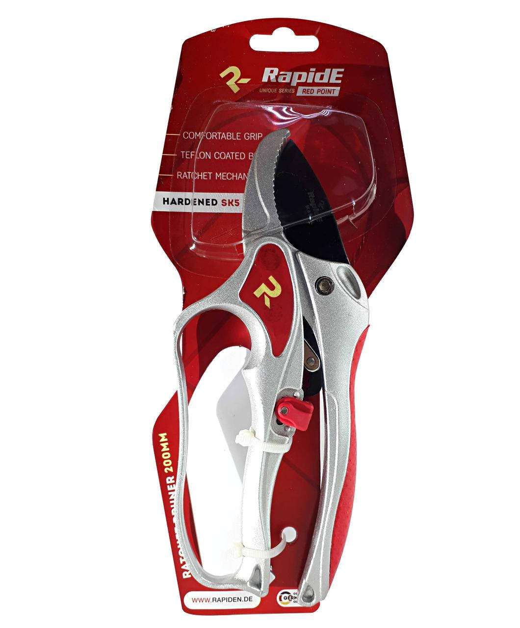 

Секатор 200 мм с храповым механизмом, титановый корпус, Rapide Red Point (R3050)