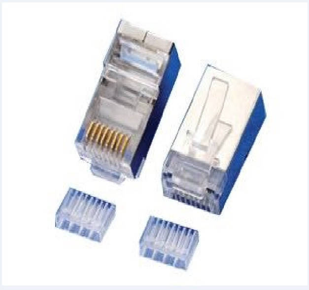 

Конектор Merlion RJ-45 8P8C FTP Cat-6 (50 шт/уп.) екранований, подвійний (позолочені)