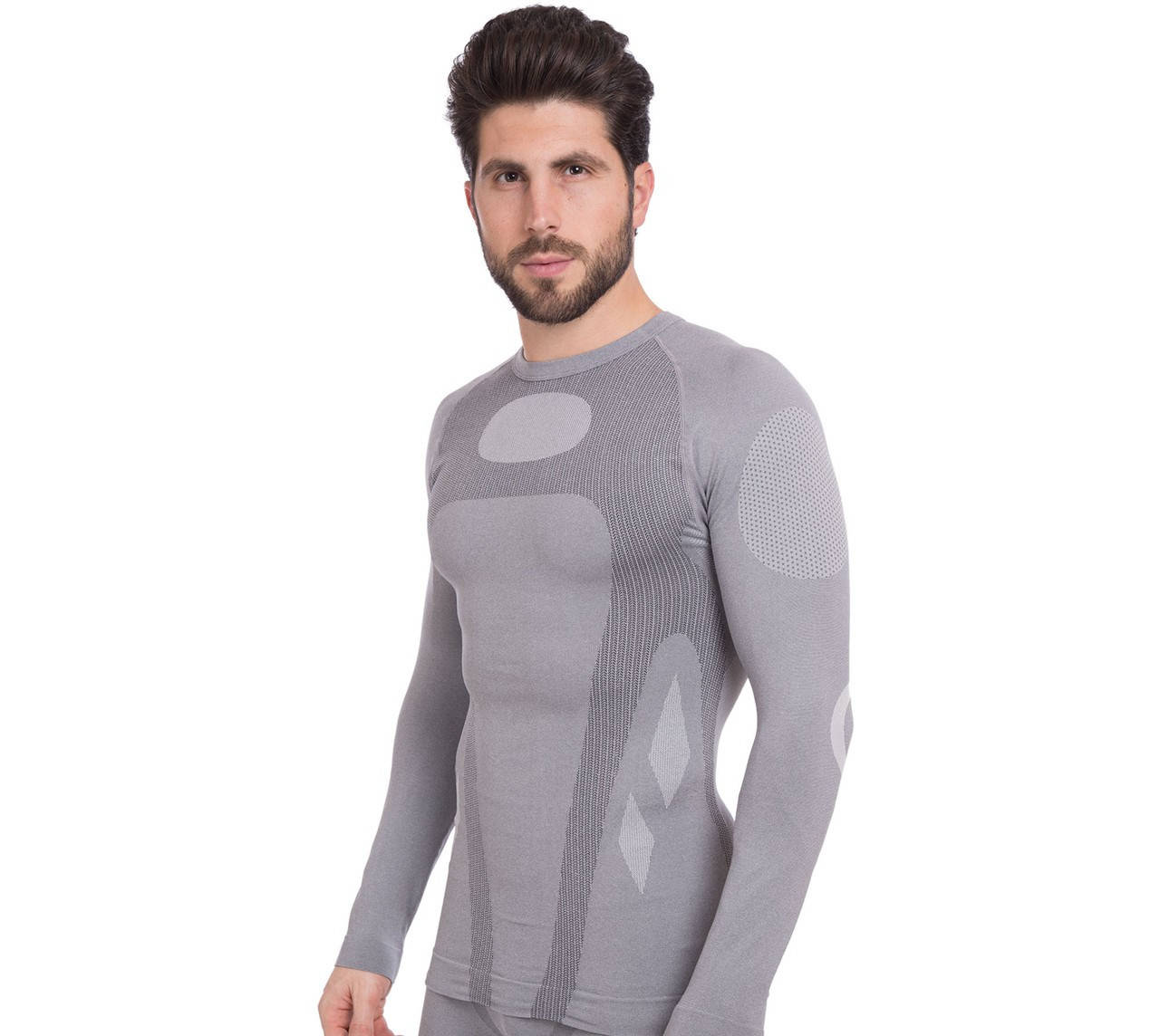

Термобілизна чоловіча футболка з довгим рукавом Zelart CO-2191, Серый