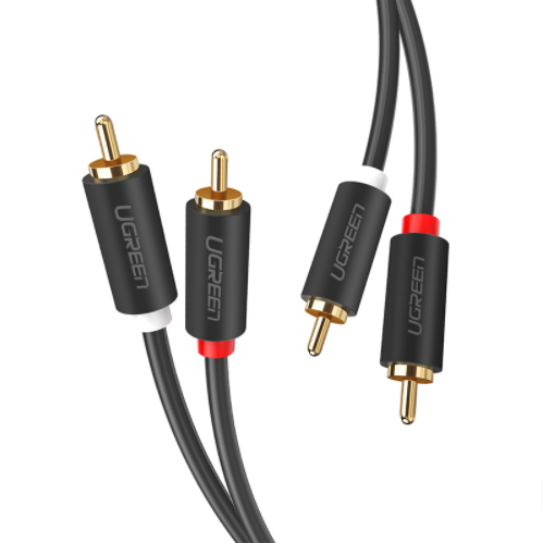 

Кабель аудио Ugreen 2RCA to 2RCA 1M AV104 RCA аудио - кабели, Серый