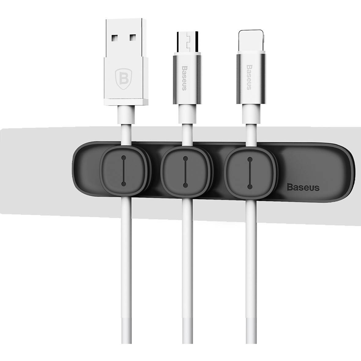 

Магнитный держатель кабеля BASEUS Peas Cable Clip Black (ACWDJ-01), Черный