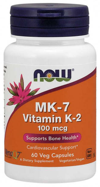 

Now Foods, MK-7 Vitamin K-2 (60 капс. по 100 мкг), МК-7 витамин К-2
