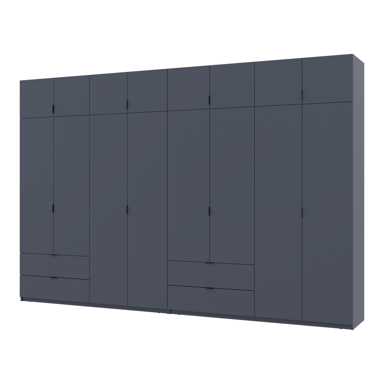 Розпашна Шафа для одягу Doros Лукас Графіт 4+4 ДСП 360х50х240 (42005145)