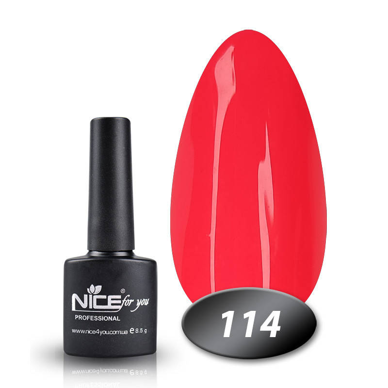 

Гель лак Nice for you 114 розово-оранжевый 8,5 мл