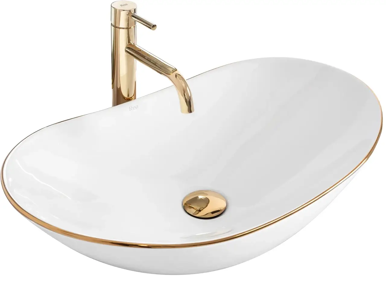 

Умывальник на столешницу Rea Royal Gold Edge
