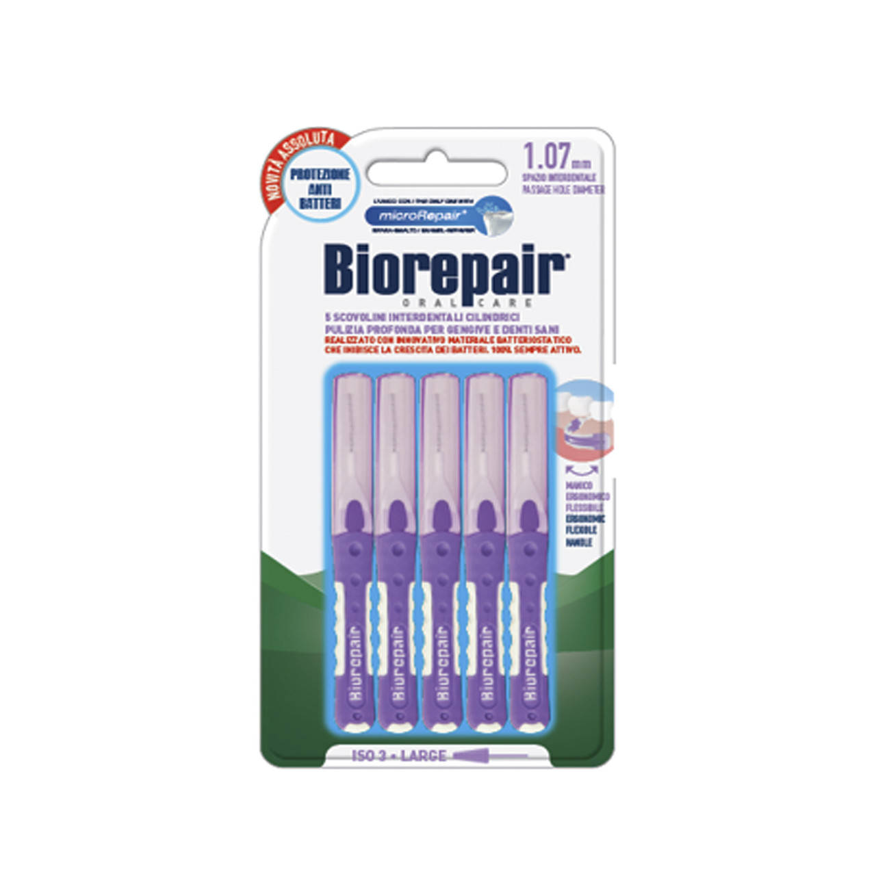 

Интердентальная щетка с гидроксиопатитом Biorepair ширового диаметра 1,07 мм