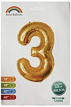 

Фольгированная цифра 32"(80 см) КНР 3 золото