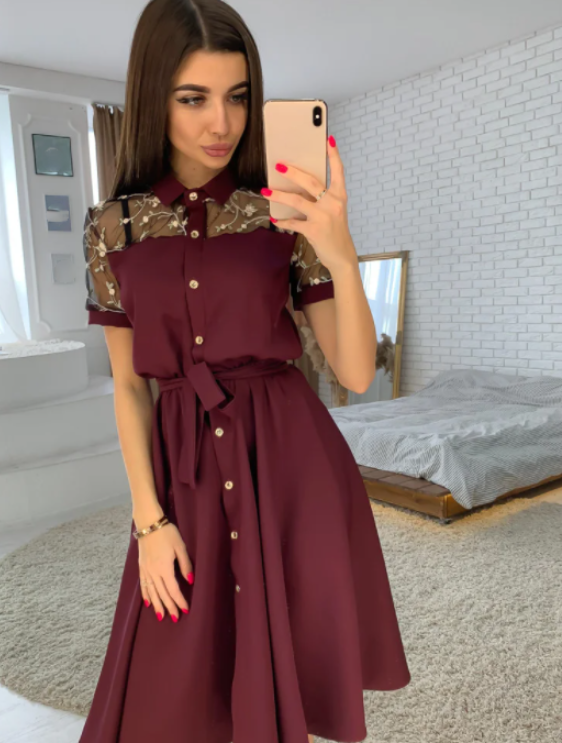 

Платье праздничное с сеткой кружевом KT2737