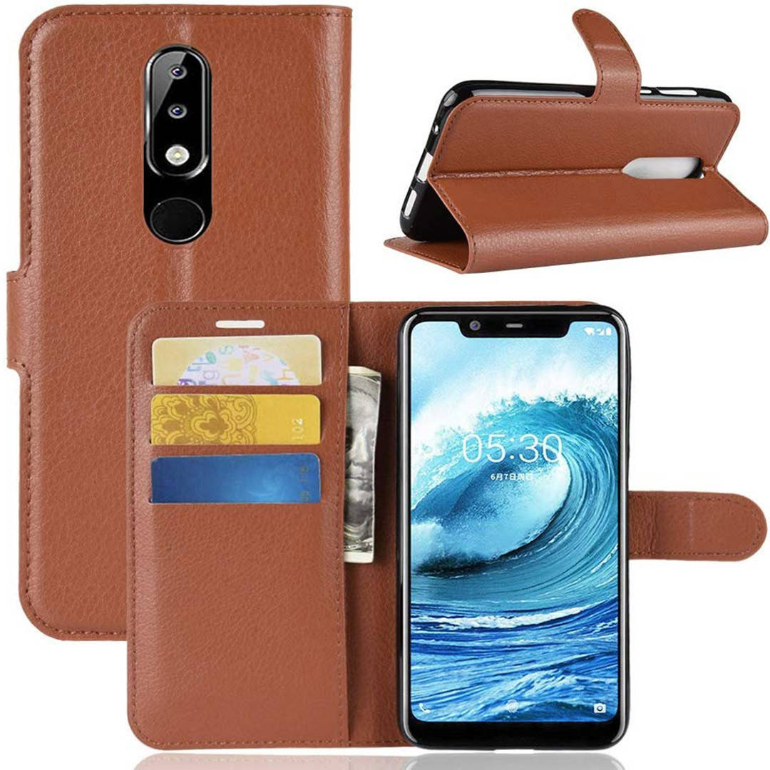 

Чехол-книжка Litchie Wallet для Nokia 5.1 Plus (X5) Коричневый