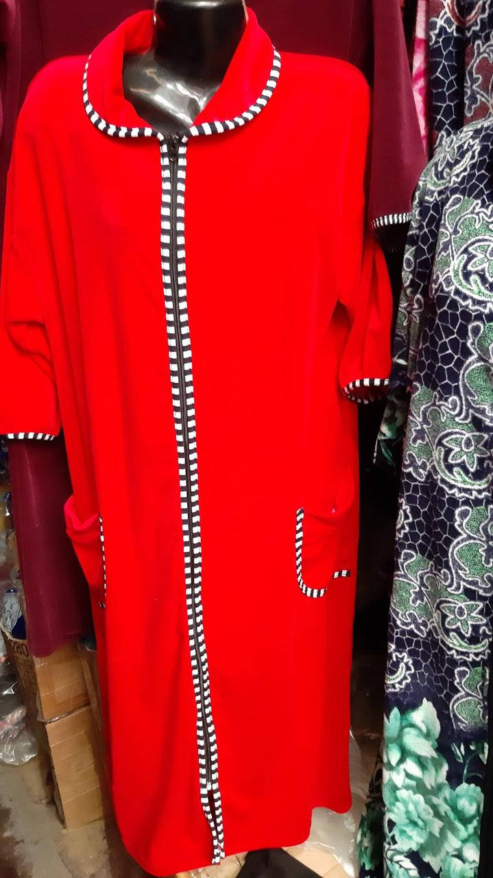 

Женский халат велюровый однотонный есть большие размеры