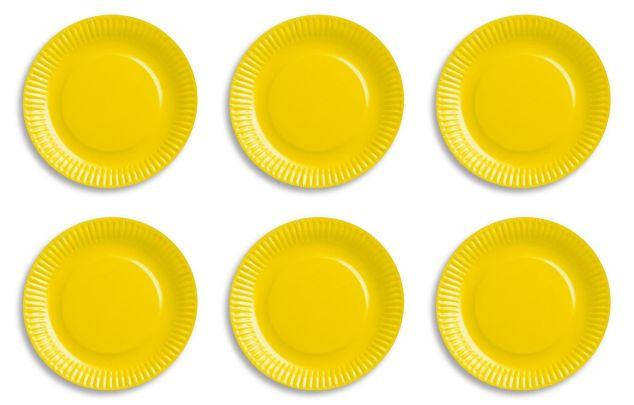 

Тарелки бумажные одноразовые Одноцветные или Горох 18см 10 шт- Желтый, Разные цвета