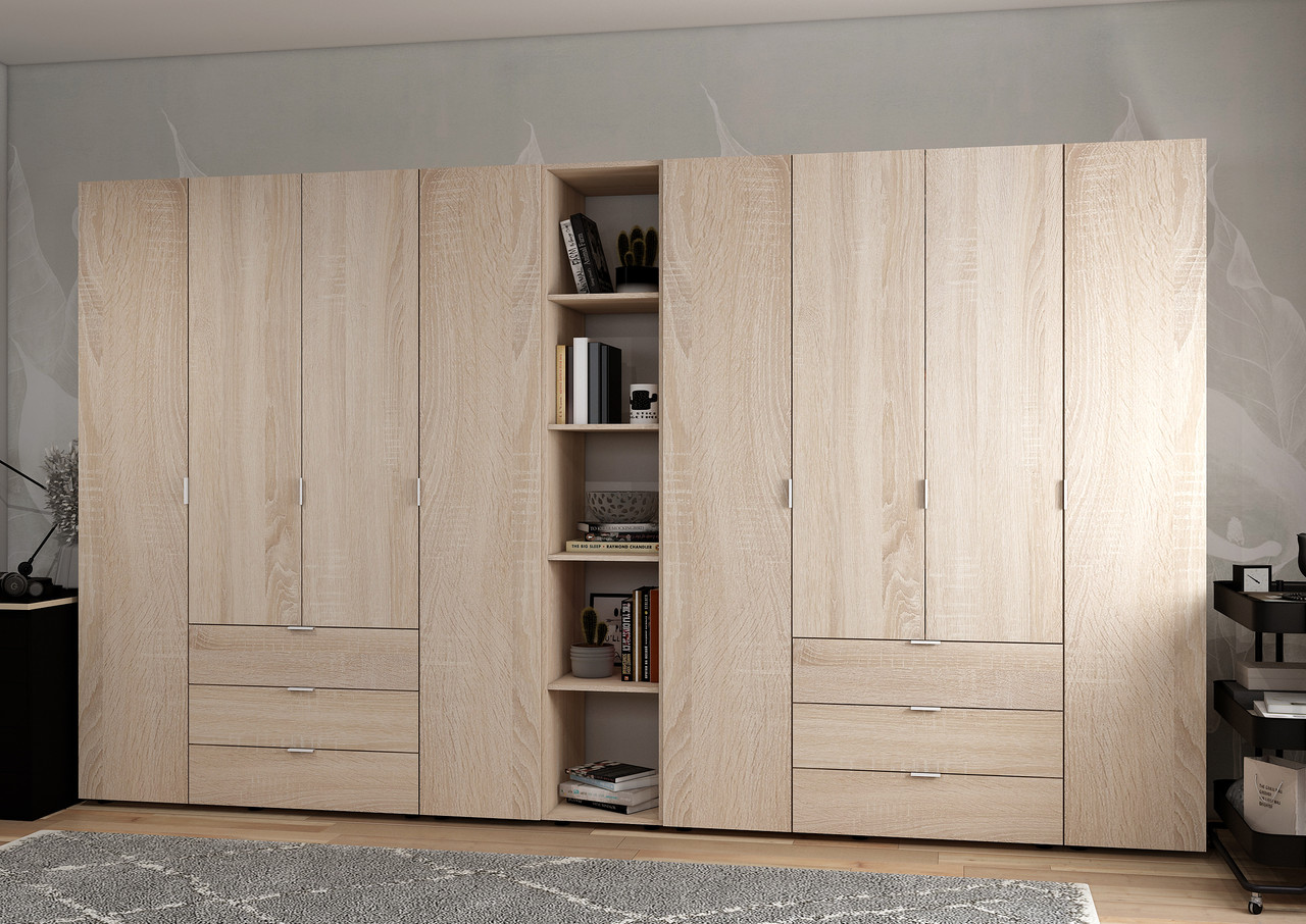 Комплект Doros Гелар з Етажеркою Дуб сонома 4+4 ДСП 348.2х49.5х203.4 (42005053)