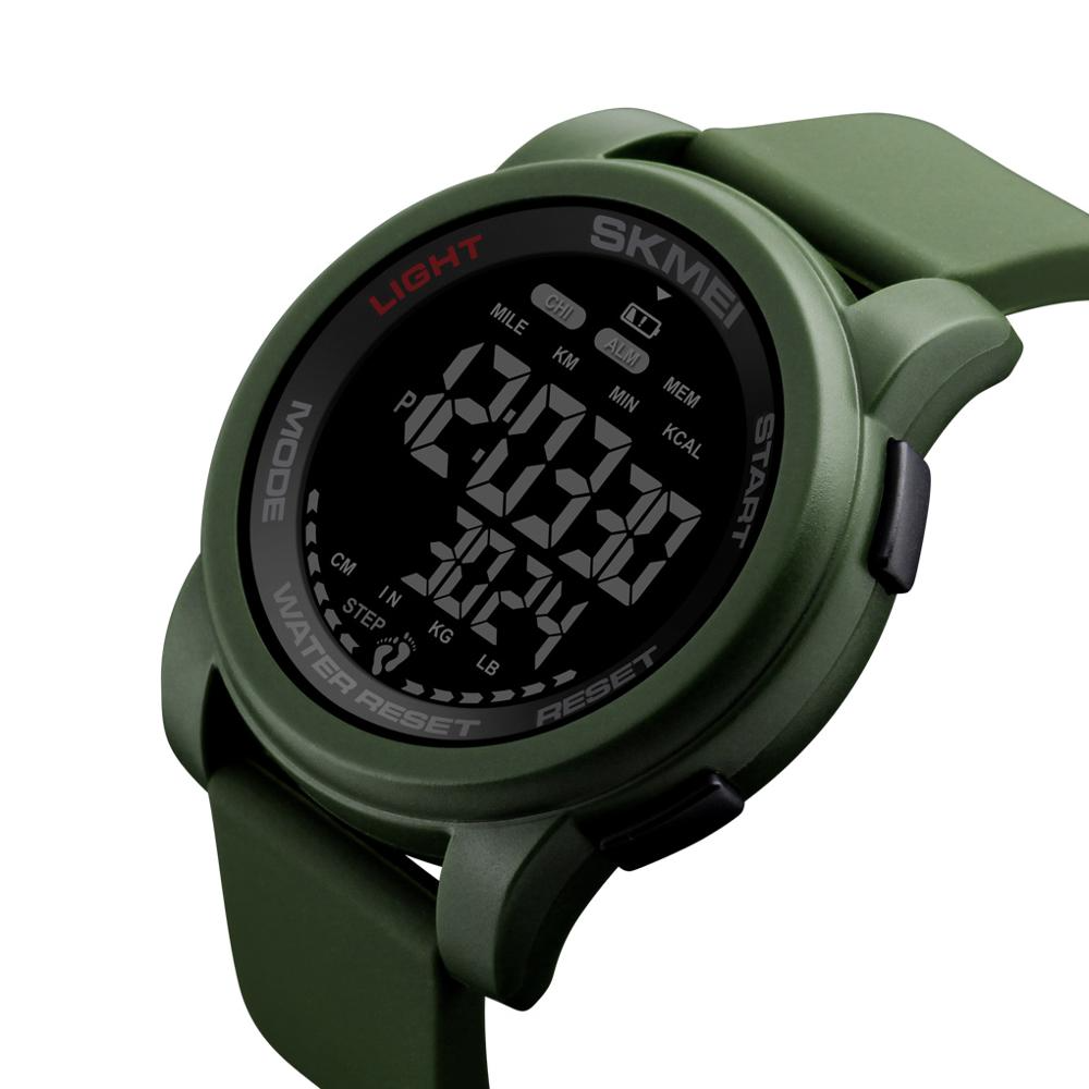 

Наручные мужские часы Skmei 1469AGBK Military-Black спортивные с шагомером