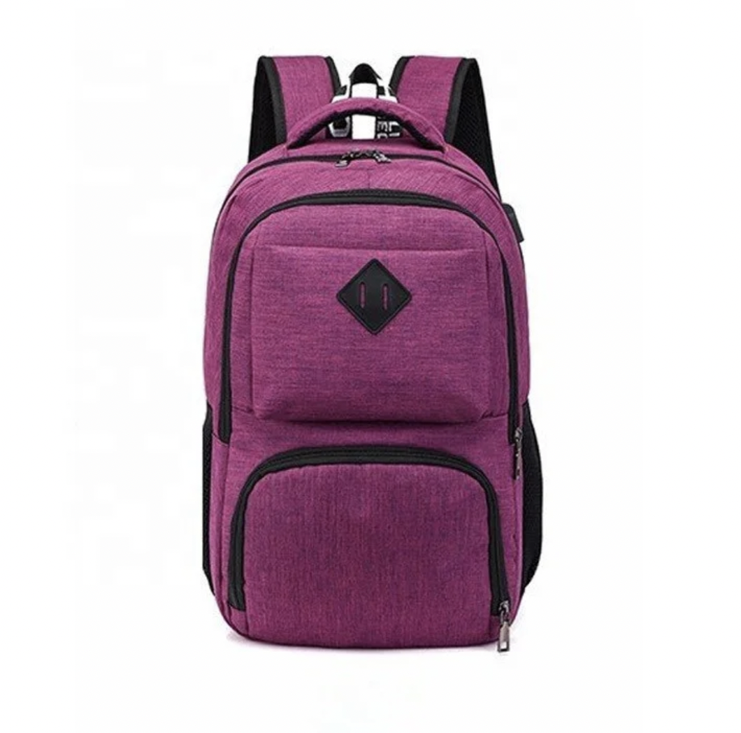 

Городской рюкзак с USB зарядкой и отделением под ноутбук фиолетовый