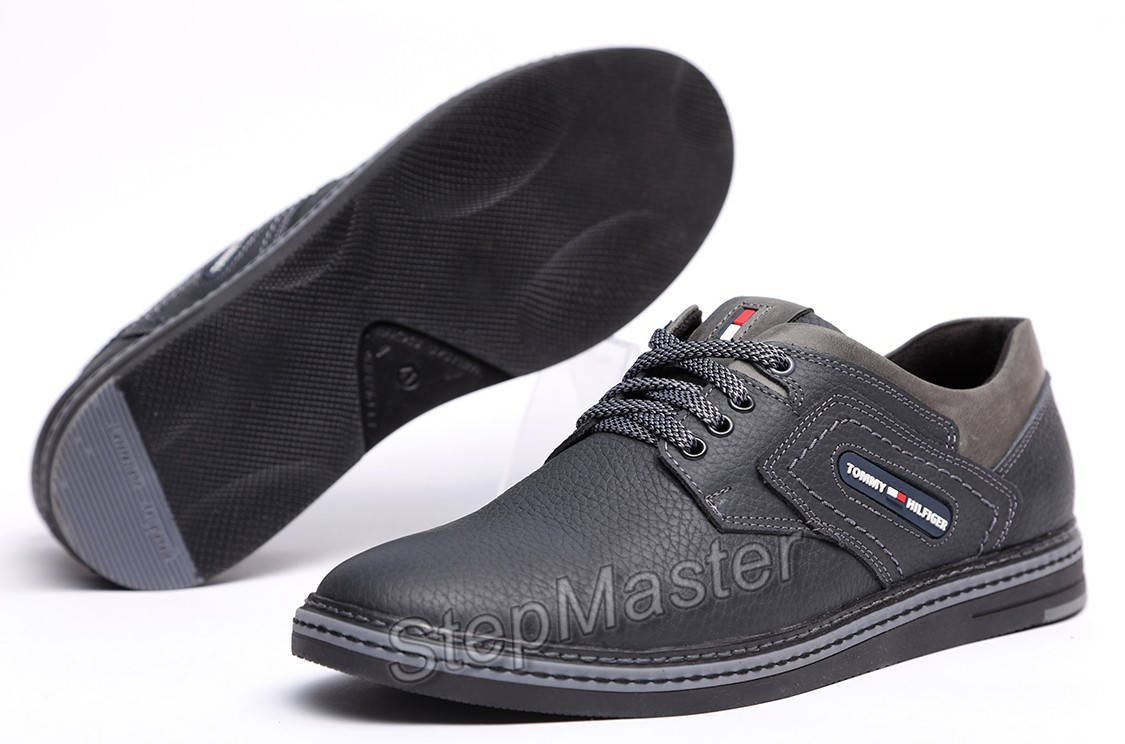 

Спортивные кожаные туфли Tommy Hilfiger Sheriff Black-Grey 43, Черный