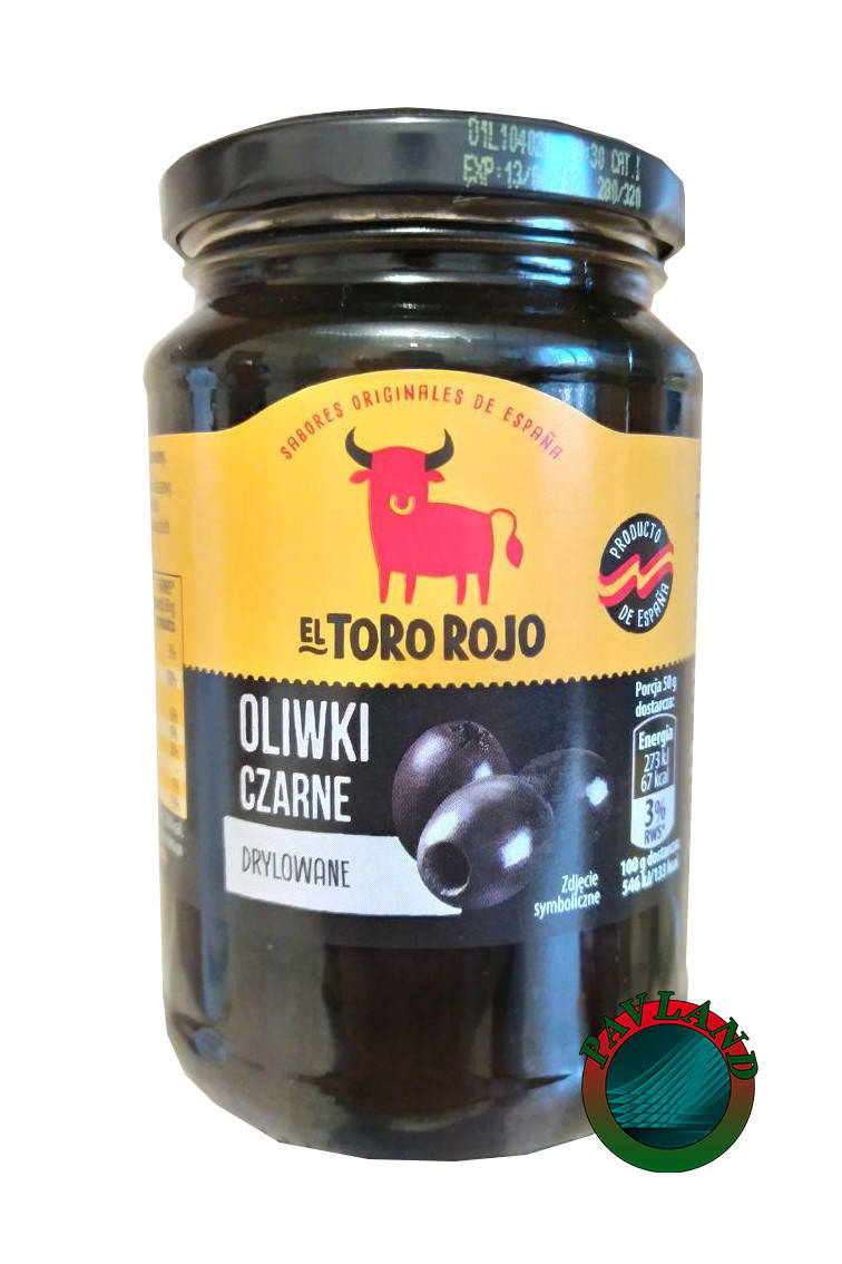 

Оливки El Toro Rojo черные без косточки Oliwki Czarne Drylowane 340 г
