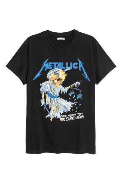 

Футболка черная LOYS рок METALLICA blue print