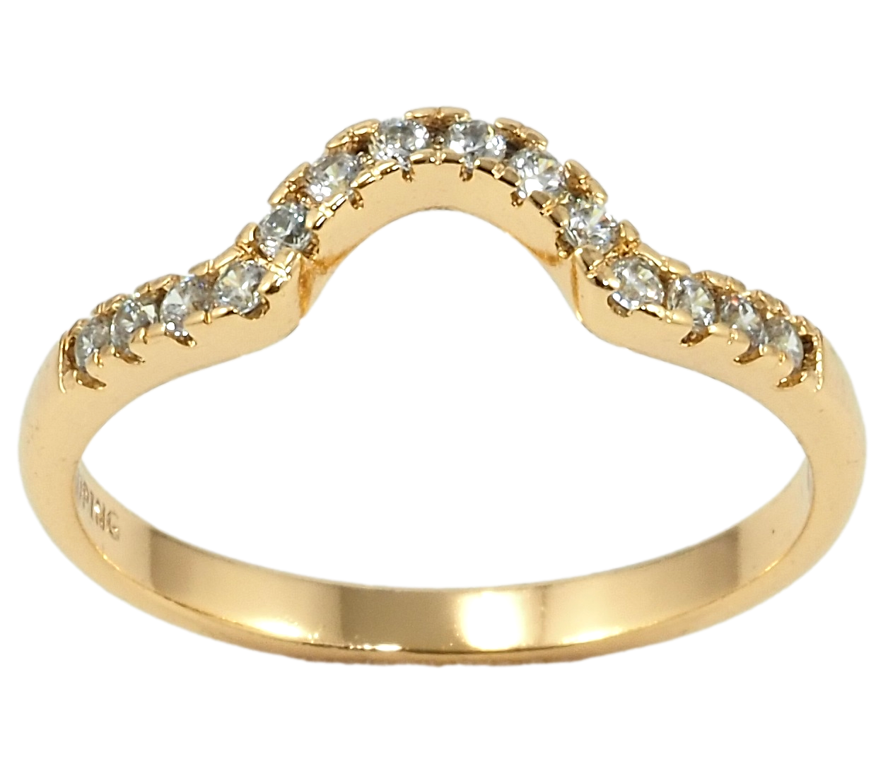 

Кольцо Xuping Позолота 18K "Волнистая дорожка циркония" р.16.5,17,17.5
