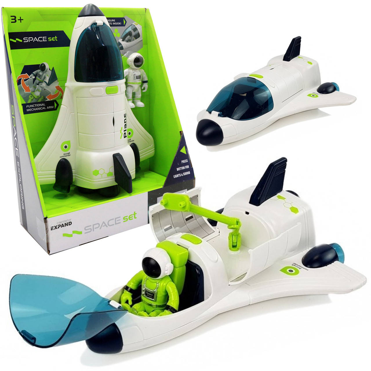

Игрушечная ракета с космонавтом «Space Set» свет звук 25*20*9 см (80102)