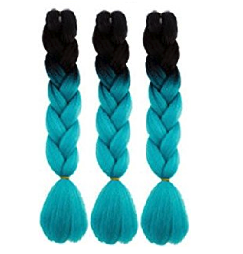 

Канекалоновая коса омбре, черный + бирюзовый (B19) 7/55