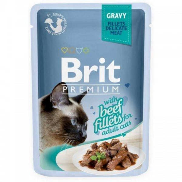 

Влажный корм Brit Premium Филе говядины в соусе для кошек - 85 г
