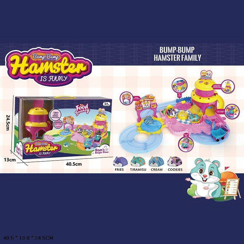 

Игровой Набор маленьких хомяков бургерная, мини-трек, Y002