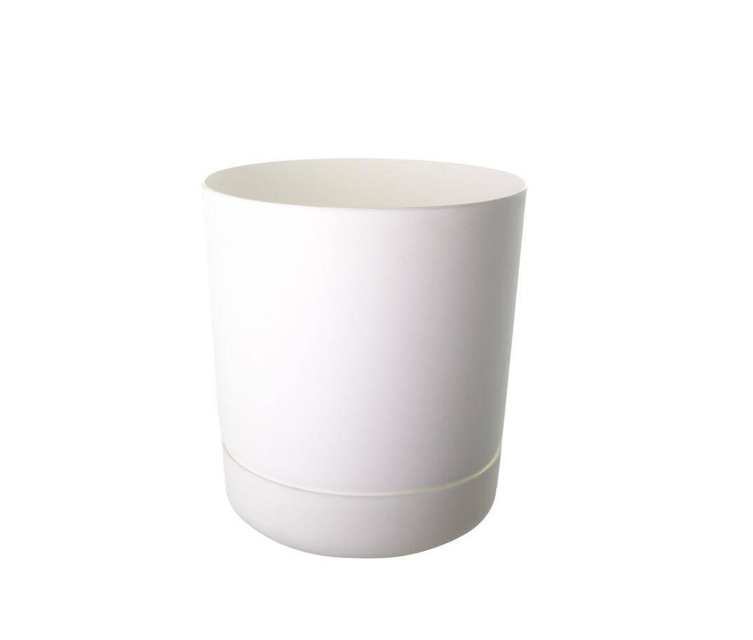 

Горшок для цветов Form-Plastic SATINA круглый с подставкой 5,2 л 20 х 22 см, Цвет Белый