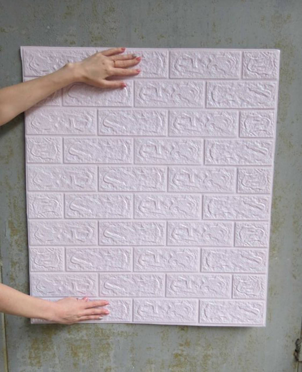 

№1 Самоклеющаяся 3D панель "Белый кирпич" 77×70 см толщина 5 мм