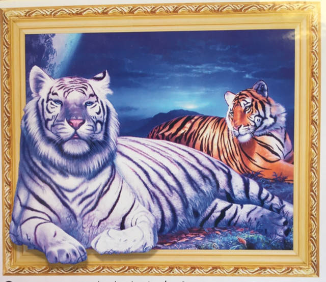 

50*40см 5D Два тигра, алмазная живопись, полная выкладка