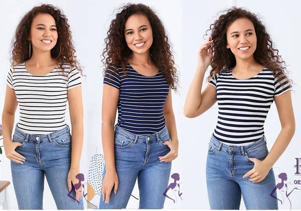 

Футболка-тельняшка женская "Эстель" белый, 46/48