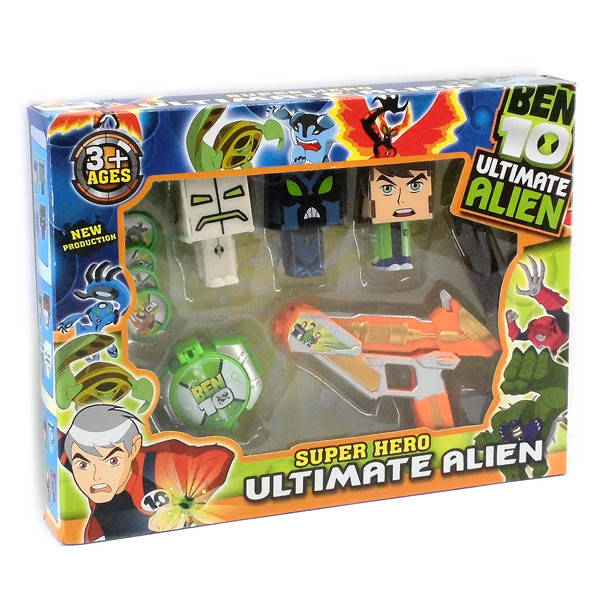 

Ben10 фигурки трансформеры +часы с дисками, пистолет Ben10 Аксессуары в коробке