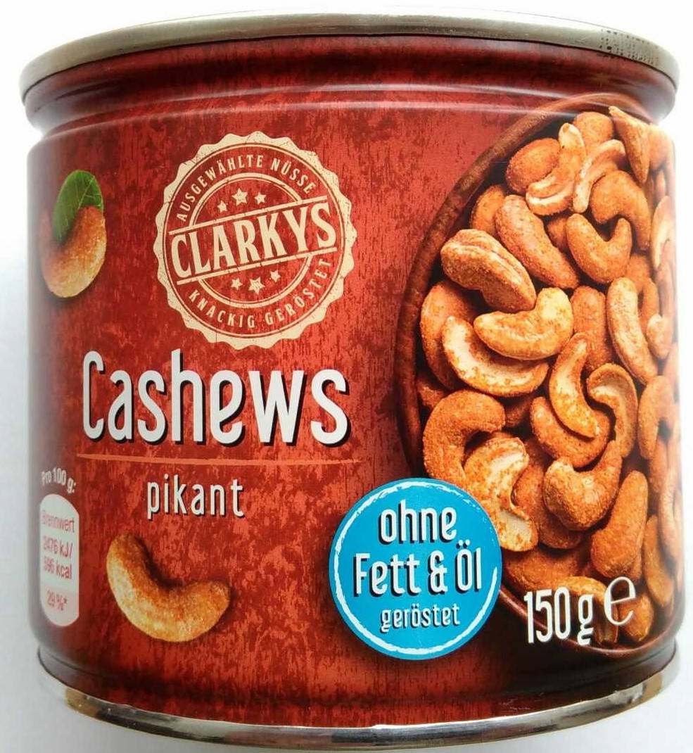 

Жаренный острый кешью Clarkys Cashews Pikant 150g