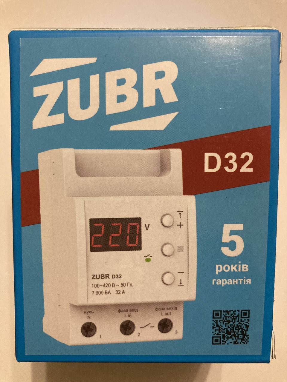 

Защита от перенапряжения ZUBR D32 (реле напряжения и защиты)