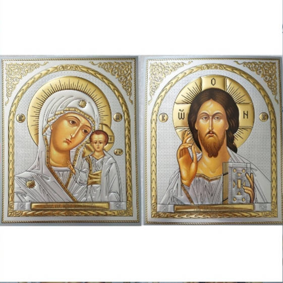 

Лики Иисус - Казанская Божья Матерь (Греческий стиль) 15х18, конгрев