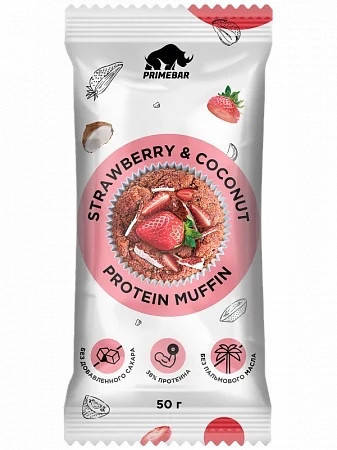 

Смесь для выпечки протеиновый маффин в кружке Primebar Protein Muffin Клубника и Кокос (50 грамм)