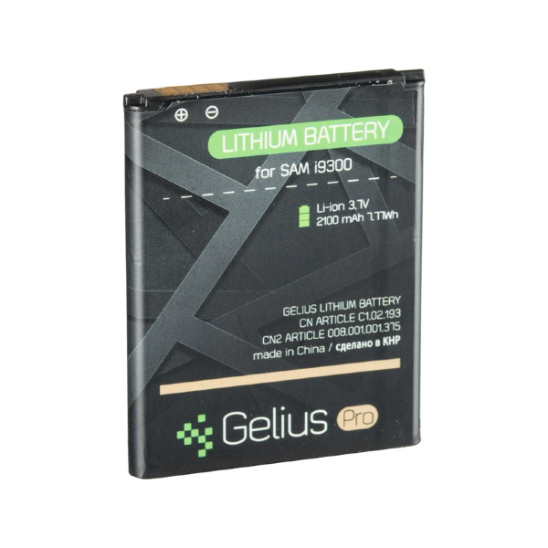 

Аккумулятор Gelius Pro Samsung i9300 / S3/ EB-L1G6LLU (2100mAh/ 7,77Wh)