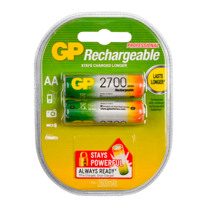 

Аккумуляторы 2шт GP АА 2700 mAh Green