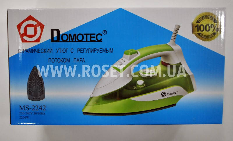 

Утюг Керамический с регулируемым потоком пара - Domotec MS-2242 2200W