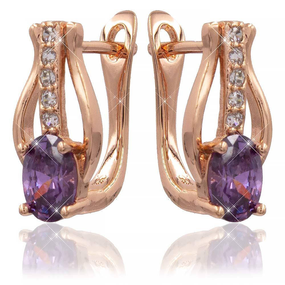 

Серьги фиолетовый 1,6 см (Медицинское золото)