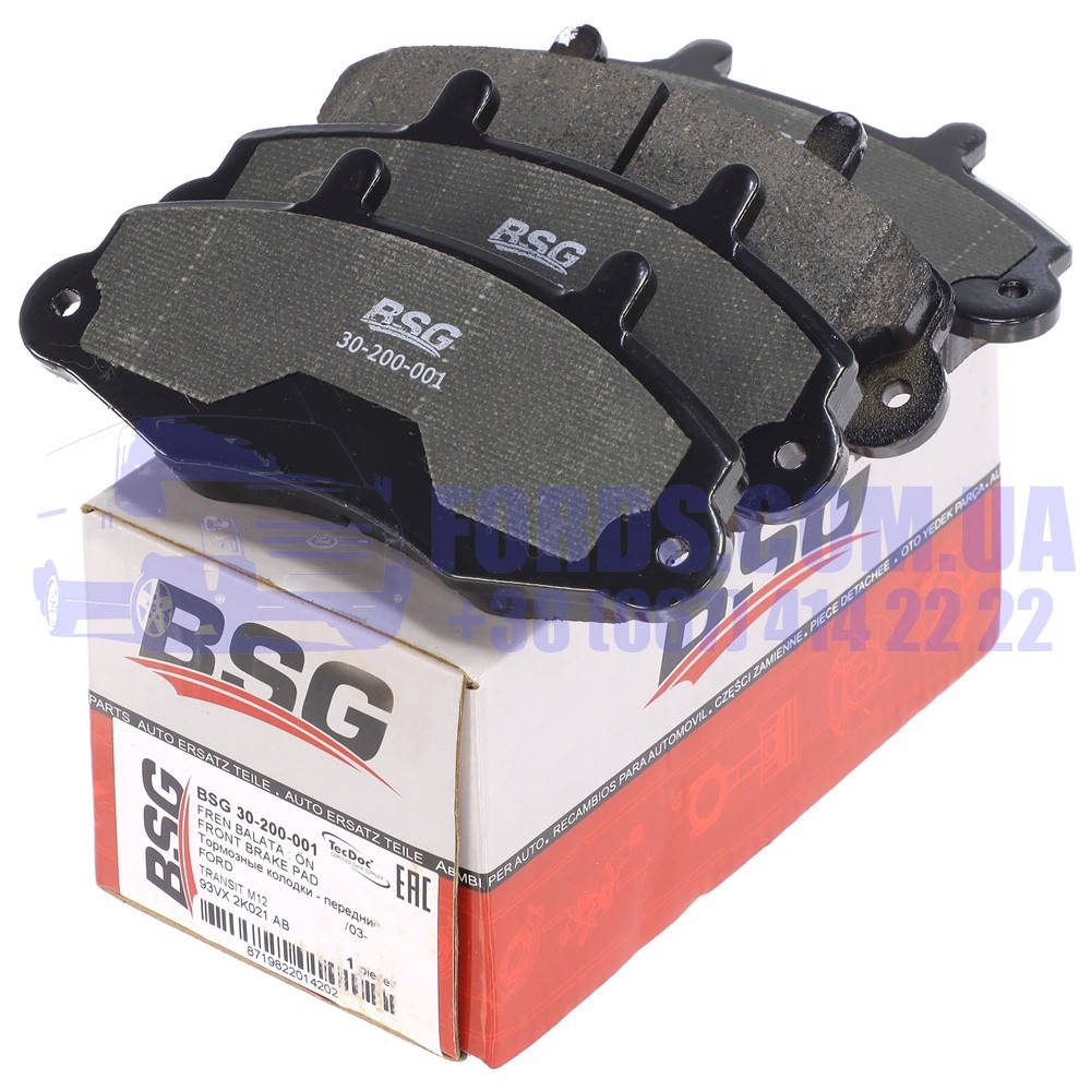 

Колодки тормозные передние FORD TRANSIT 1991-2000 (R=14") (1301589/93VX2K021AB/BSG30200001) BSG