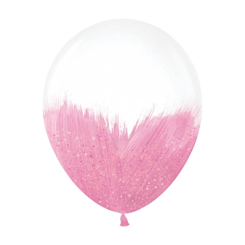 

Латексный шарик Brush Shine розовый на прозрачном 12" 1шт Belbal
